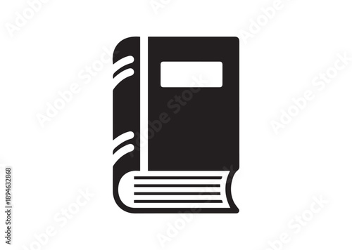 Book Icon, Editable Solid Vector Illustration