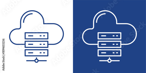 Server Blue And White Icon Style Collection