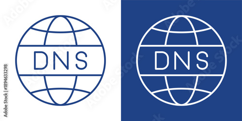 Dns Blue And White Icon Style Collection