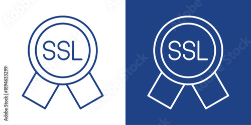 Ssl Blue And White Icon Style Collection