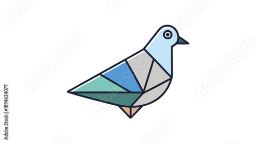 Vector illustration of a bird in minimal design style for use in logos and stock graphic collections