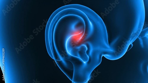 Ear Pain Medical Concept Animation.