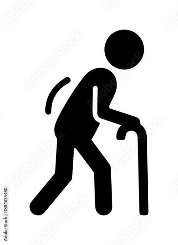 Person walking with cane
