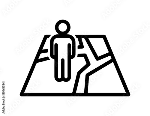 Person walking on cracked path