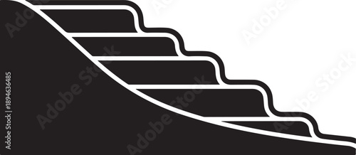 Stairway to Success with Black and White Color Scheme