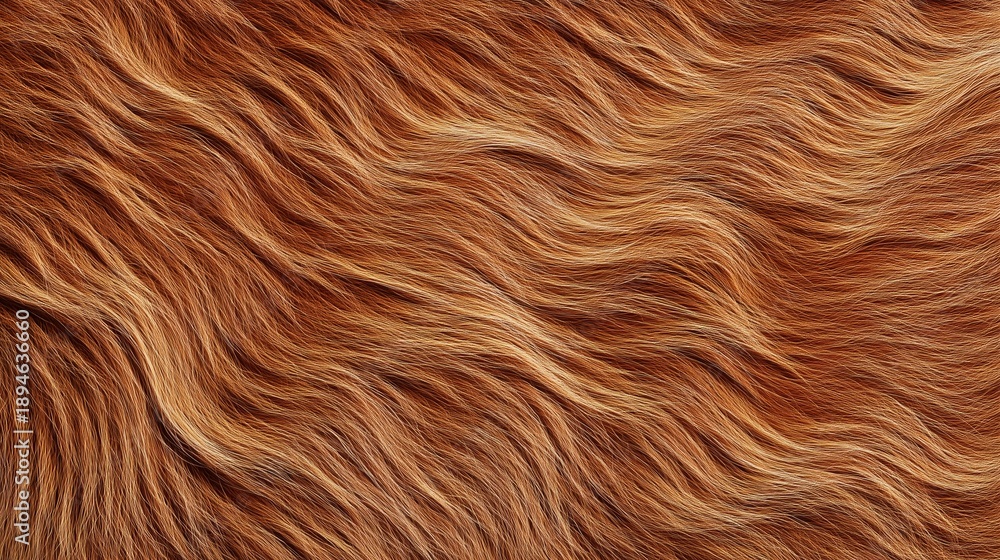 Naklejka premium Wavy reddish brown fur creating a textured abstract background