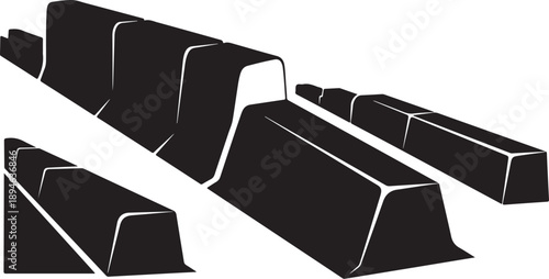 Black gold bars on a white background illustration