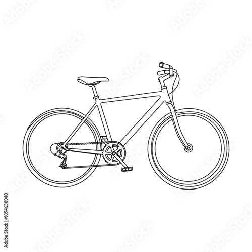 Classic Bicycle Line Art Side View