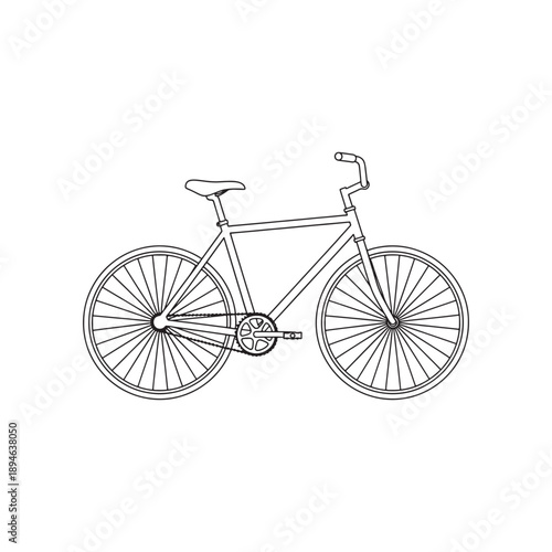 Detailed Bicycle Line Art Illustration