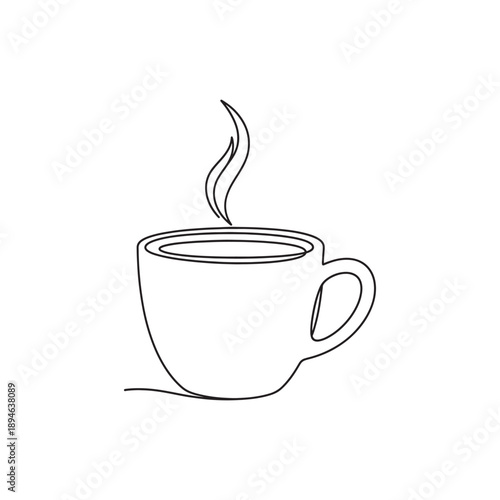 Minimal Coffee Cup Line Art Illustration