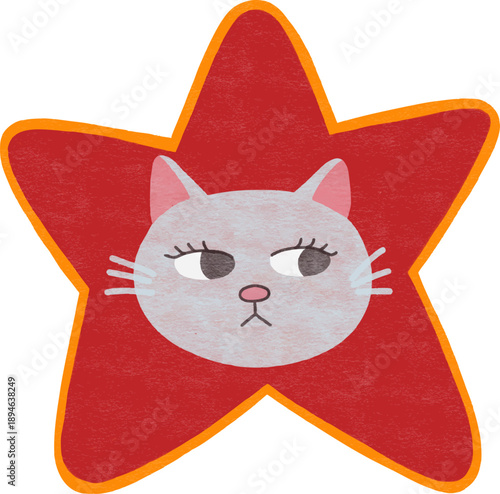 Red Cat with Star Sticker