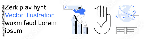 Business strategy, data insights, cybersecurity, global network, digital transformation, innovation. Person analyzing charts. Business strategy and data insights concept