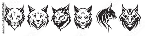  lynx head face for retro logos emblems