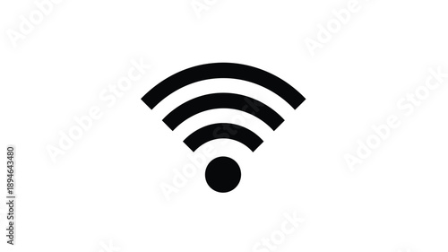 Simple black wifi signal icon on a clean white background