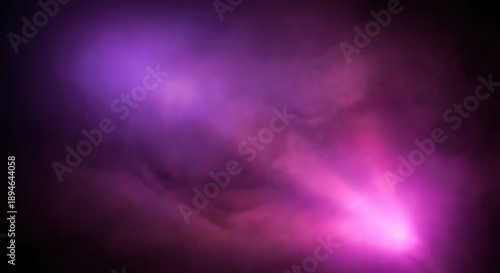Canvas Print Dramatic smoky background illuminated by vibrant purple and pink spotlight effects, creating a mysterious and atmospheric mood