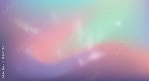 Quadro su tela Soft, dreamy pastel galaxy nebula with subtle stardust and ethereal light clouds, serene and inspiring cosmic background