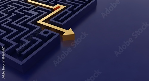 Navigating through the complex maze with golden path