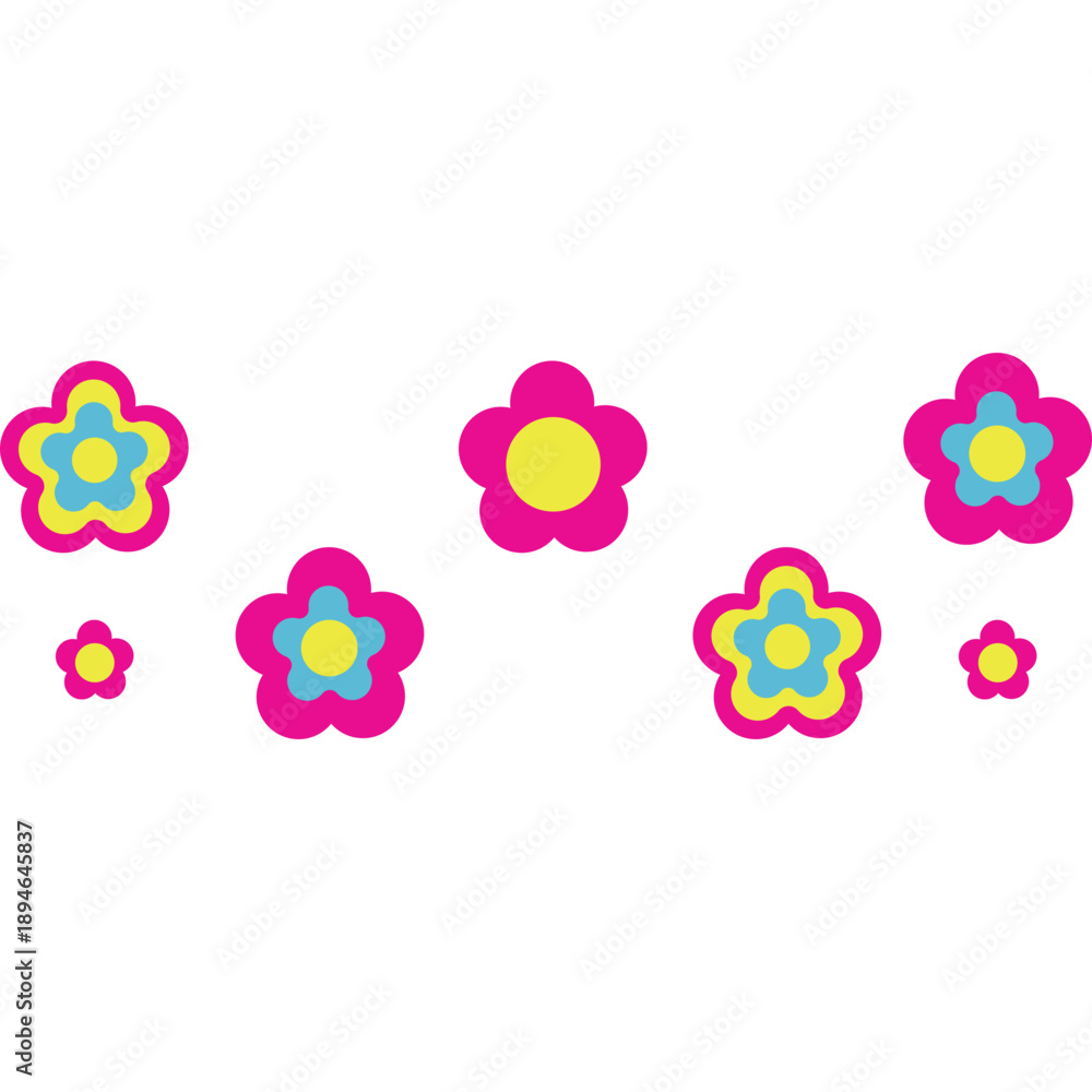 Fototapeta premium Daisy Flowers Retro Decoration