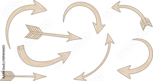 A stylized illustration of curved arrows forming circular motions on a white background