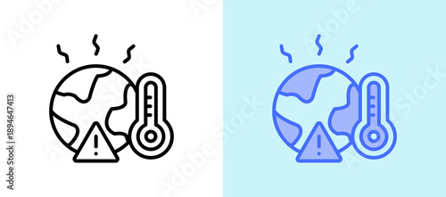 Global Warming linegreen icon