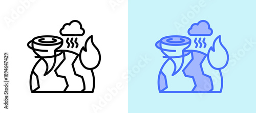 Natural Disaster linegreen icon