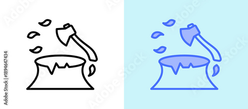 Deforestation Issue linegreen icon