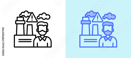 Air Pollution linegreen icon