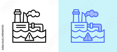 Ocean Pollution linegreen icon