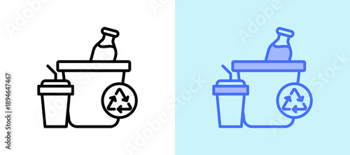 Plastic Waste linegreen icon