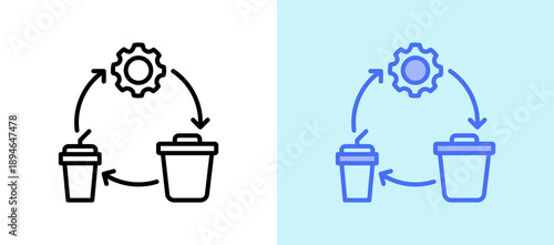 Recycling Process linegreen icon