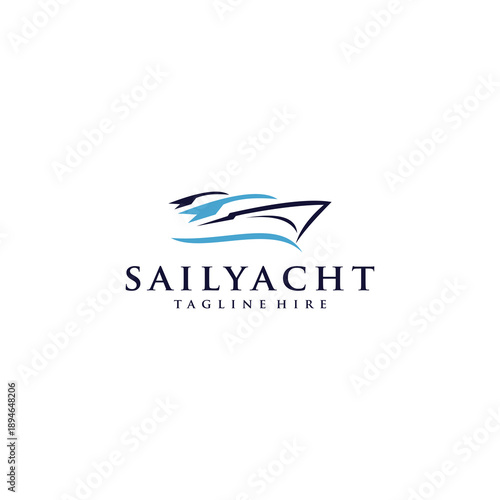 Elegant Sail Yacht Logo Design for Maritime Adventures and Luxury Boat Rentals