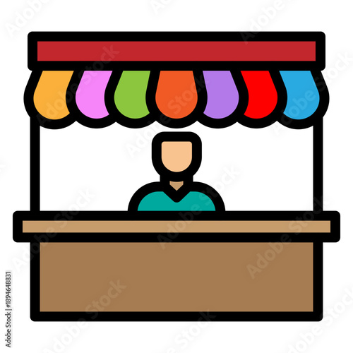 Vendor Vector Filled Icon Design