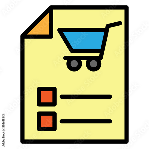 Purchase Order Vector Filled Icon Design