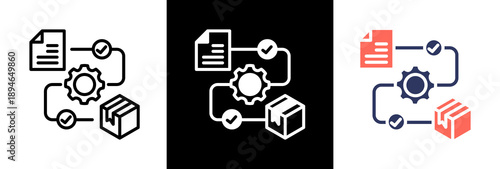 Industrial Workflow triple icon