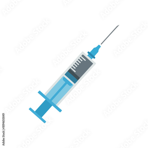 Syringe flat icon Medical injection vaccine vector graphic illustration