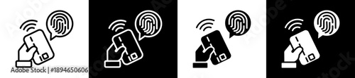 Smart Card Icon Set In Black And White Filled Style Collection