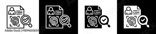 User Identity Icon Set In Black And White Filled Style Collection