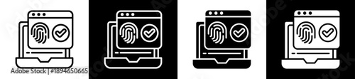 Authentication System Icon Set In Black And White Filled Style Collection