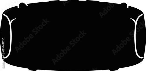 Portable Bluetooth Speaker Silhouette In Solid Black Cylindrical Shape Minimal Details