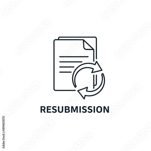 Resubmission Document Icon with Refresh Symbol.