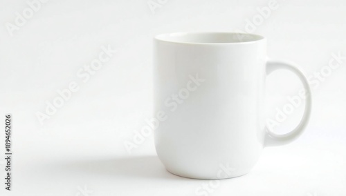 Simple white ceramic mug