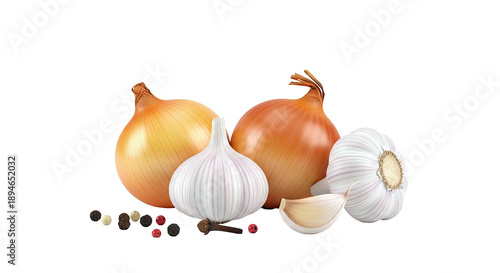 Onions and Garlic with Peppercorns and Clove