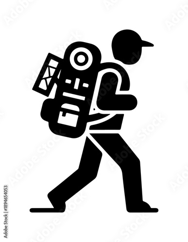 Person carrying large backpack