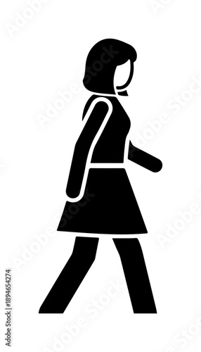 Woman walking with phone