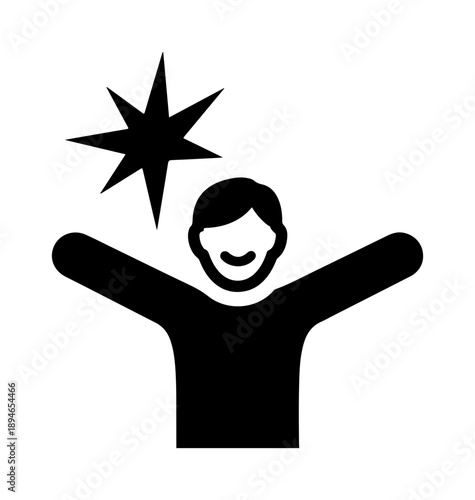 Person raising hands in celebration