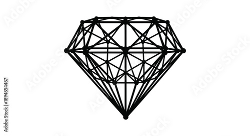 A striking geometric design features a diamond shape constructed from interconnected lines presented as a silhouette high quality