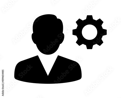 Man with gear icon