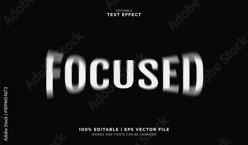 Editable vector typography effect with focused text on a black background