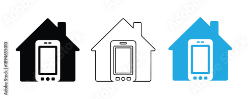 Smart home icon. Simply smart home icon for social media, app and web design. Smart home control icons with mobile devices. Vector illustration