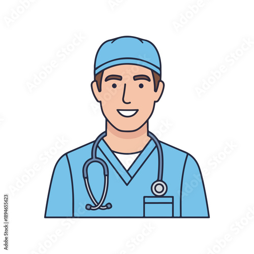 Male Surgeon Doctor or Nurse Medical Professional Staff Avatar Icon